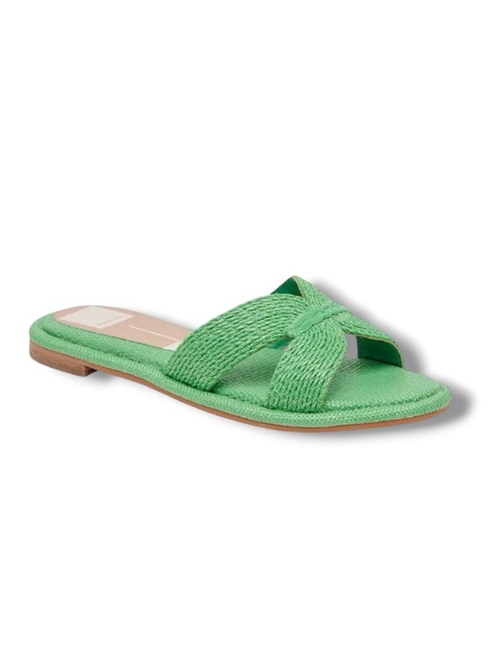 Dolce Vita Shoes - Dolce Vita Atomic Raffia Slide Sandal Seaglass Green Size 6